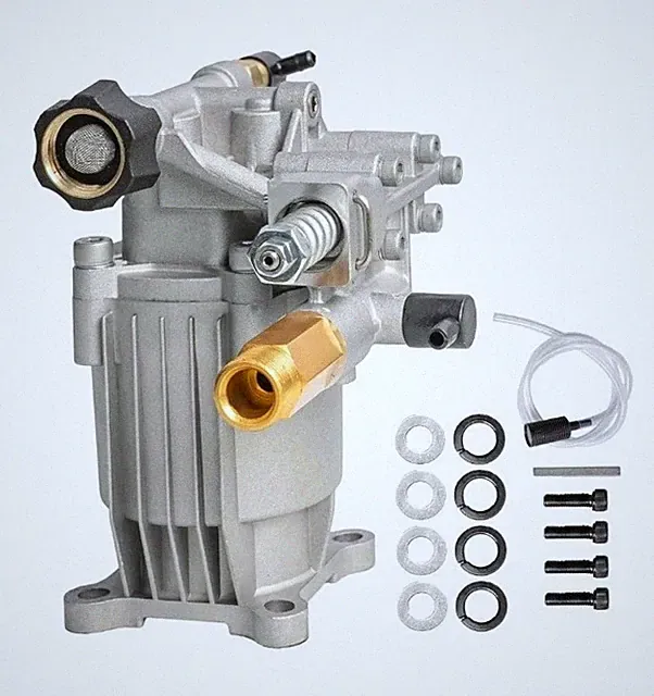 Hourleey 3/4" Shaft Horizontal Pressure Washer Pump, 3400PSI 2.5GPM, Silver