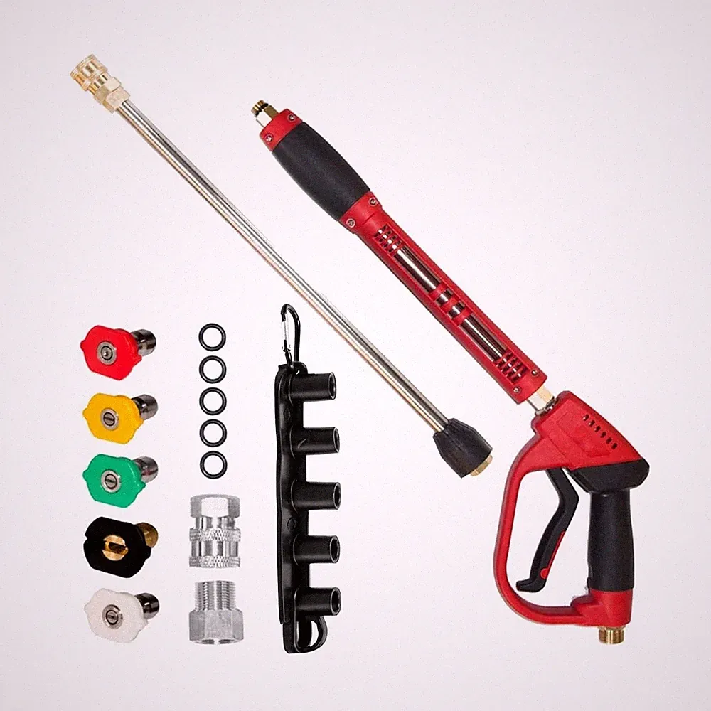 Hourleey Pressure Washer Gun, Red High Power Washer Gun with Replacement Wand...