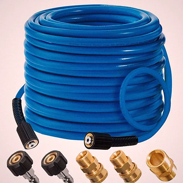 Hourleey Pressure Washer Hose 50 FT, 3600 PSI Flexible Kink 50FT, Blue