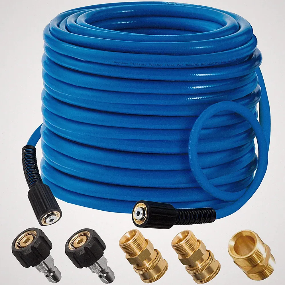 Hourleey Pressure Washer Hose 50 FT, 3600 PSI Flexible Kink 50FT, Blue