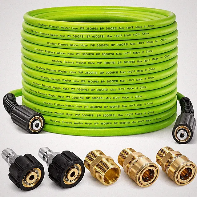 Hourleey Pressure Washer Hose 50 FT, 3600 PSI Flexible Kink 50FT, Green