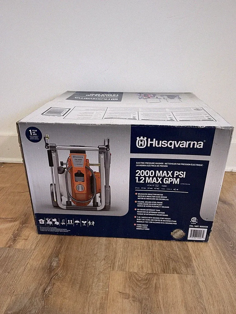 Husqvarna PW 2000 Electric Pressure Washer 2000 PSI 1.2 GPM Model 022003 NEW