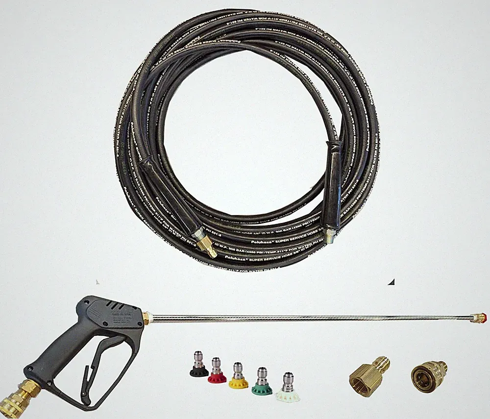 Hydraulax 3000 PSI Pressure Washer Starter Kit with 3/8 Inch 50 Foot Hose & Pres