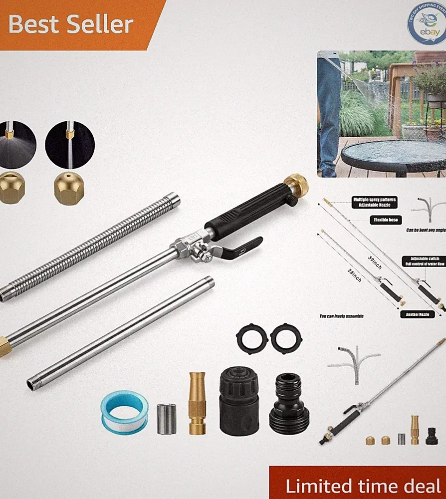 Hydro Jet High Pressure Washer with Extendable Wand - Flexible Cleaning Solution