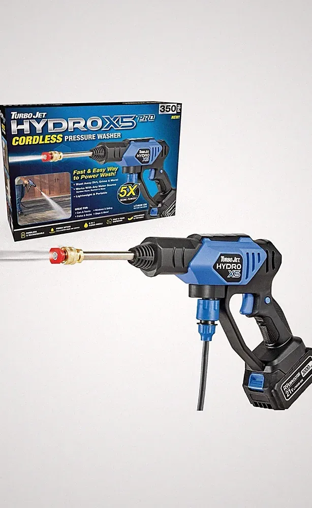 Hydro X5 Max Portable Cordless Pressure Washer (21V 3000MAH Battery), 6-In-1 Noz