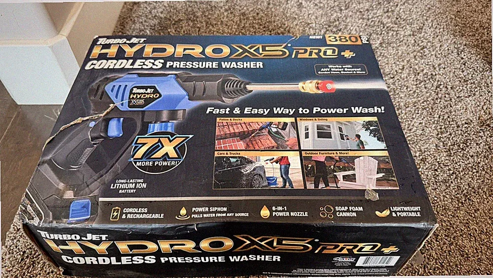 Hydrox5Tm Pro+ Cordless Pressure Washer – 380 PSI | 21V 5000Mah Battery | Dual