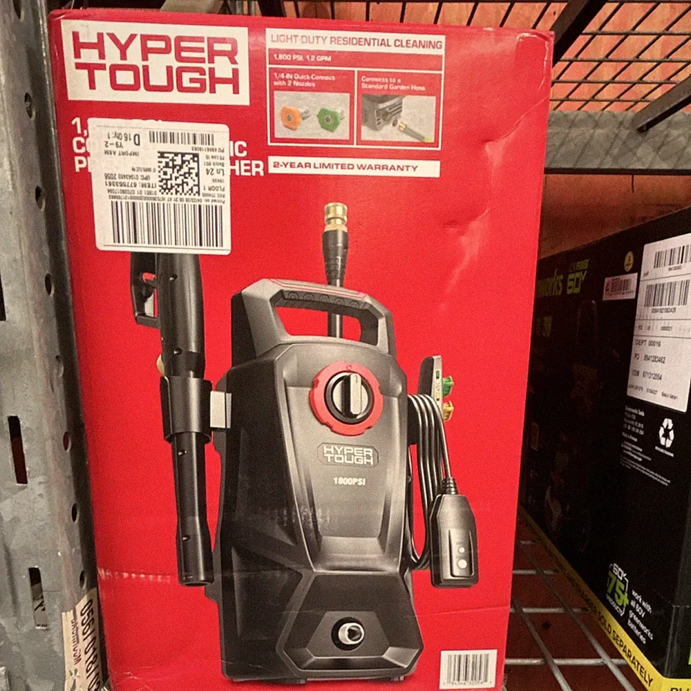 Hyper Tough 1800 PSI Corded Electric Pressure Washer, Quick Connect, Storage