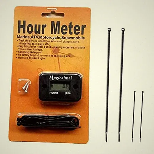 Inductive Hour Meter for Gas Engine Generator Lawn Mower Pressure 1 Black