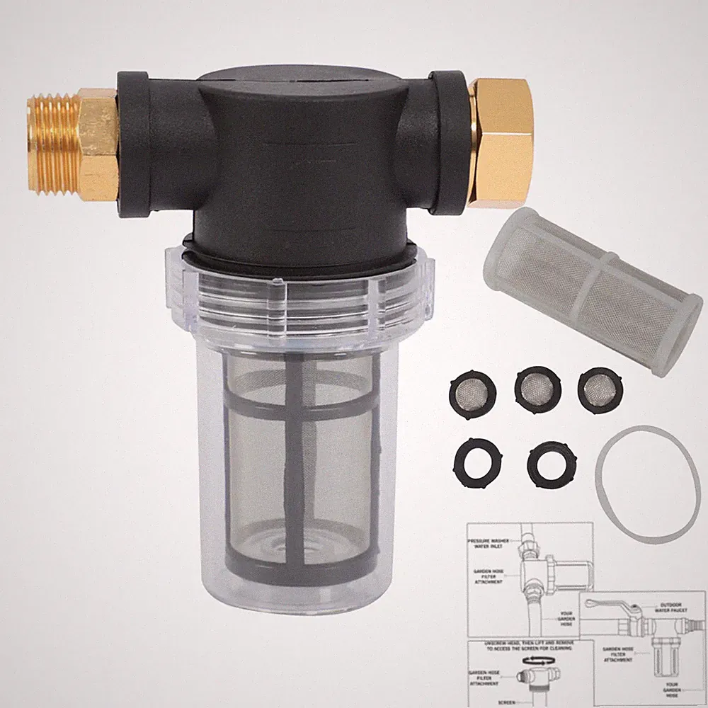Inline Water Filter for Garden Hose Pressure Washer Washer Set