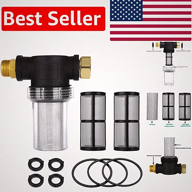 Inline Water Filter for Pressure Washer - Extra Mesh Screens & Durable Design