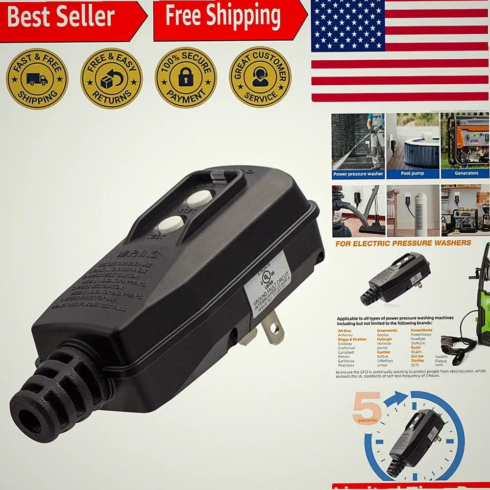Innovative 15 Amp Auto-Monitoring GFCI Plug for Pool Pumps & Pressure Washers