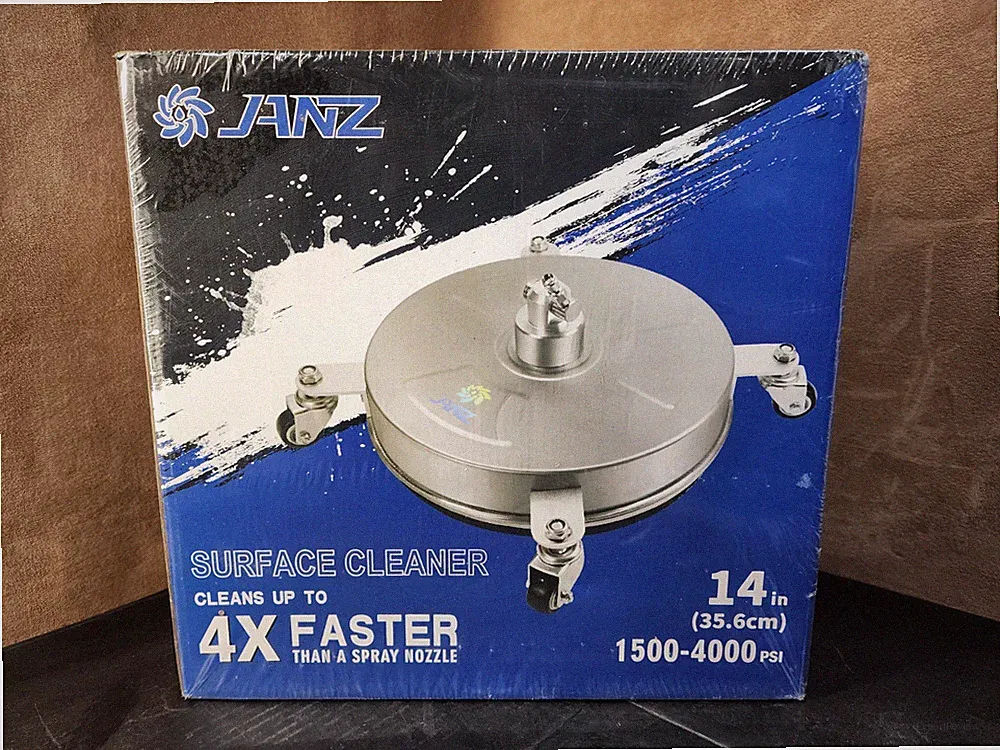 Janz 14" Pressure Washer Surface Cleaner with 4 Wheels, Stainless Steel Housing