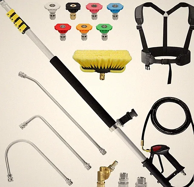 JANZ 24 FT Pressure Washer Telescoping Wand with Brush