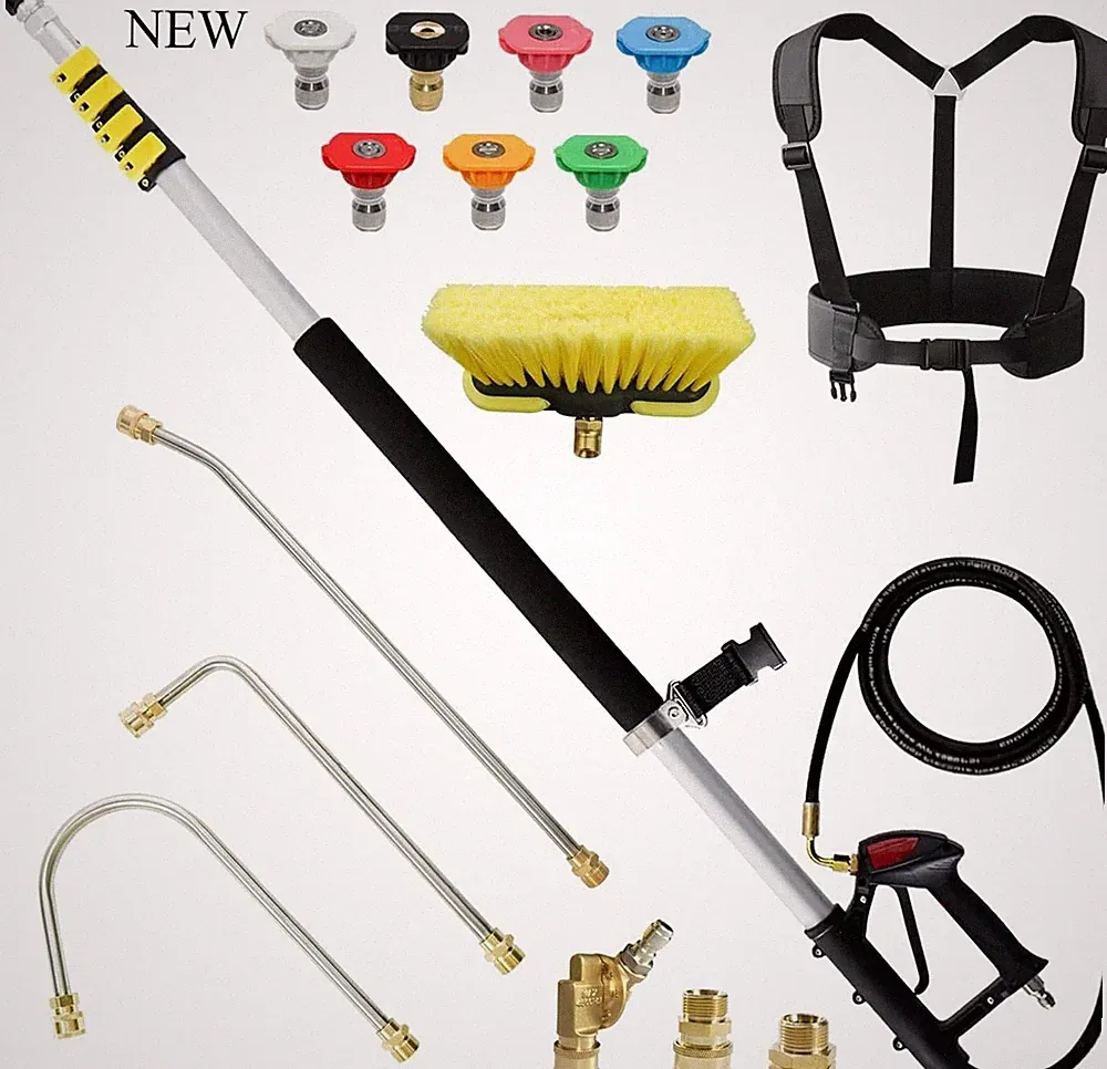 JANZ 24 FT Pressure Washer Telescoping Wand with Power Washer Extension Wands