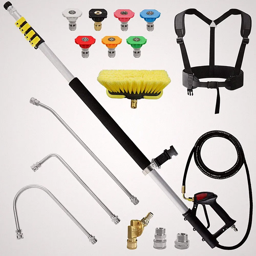 JANZ 24 FT Pressure Washer Telescoping Wand with Power Yellow