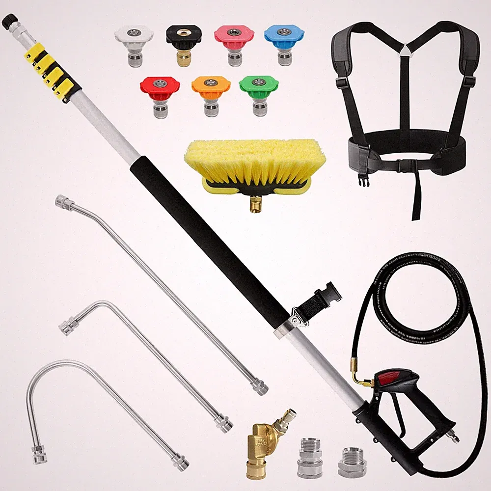 JANZ 24 FT Pressure Washer Telescoping Wand with Power Yellow