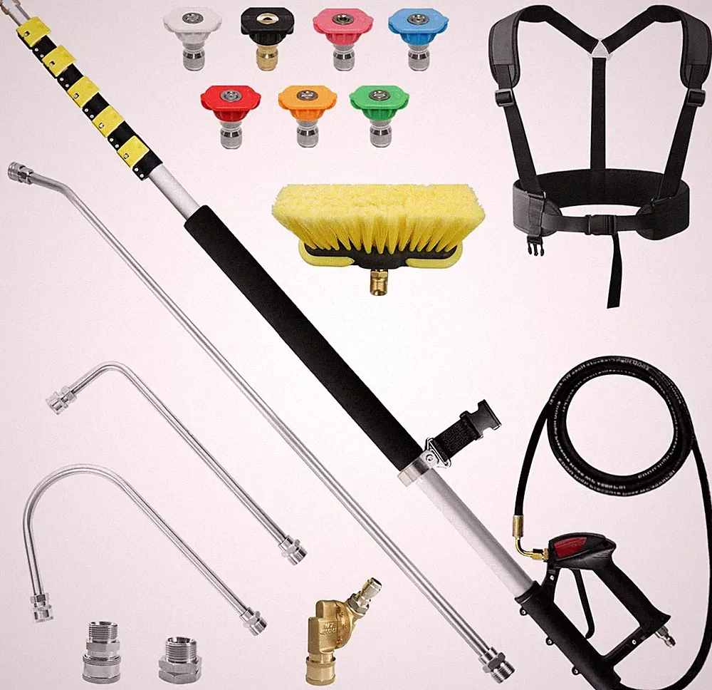 JANZ 25 FT Pressure Washer Telescoping Wand with Power Washer Extension Wands, B