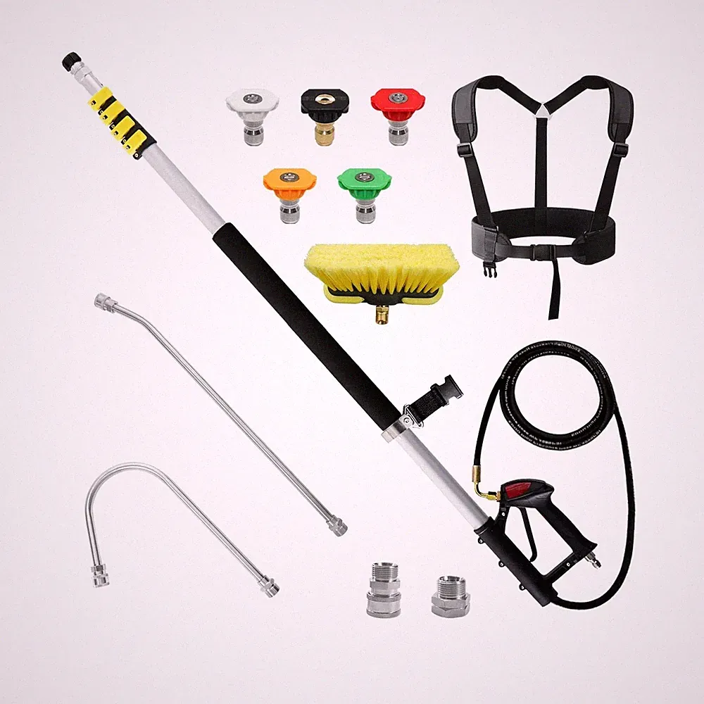 janz Aluminum 24 FT Telescoping Pressure Washer Wand with Pressure Washer Ext...