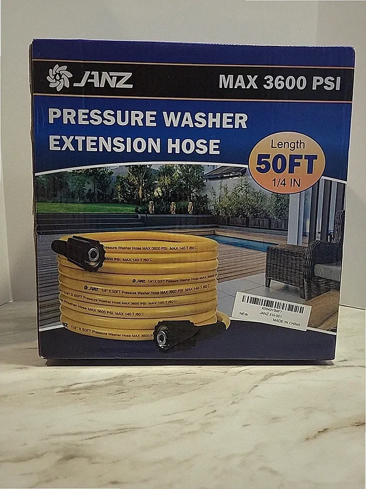 JANZ Pressure Washer Hose 50 FT, 1/4" 3600 PSI Kink Resistant, M22 14mm Power...