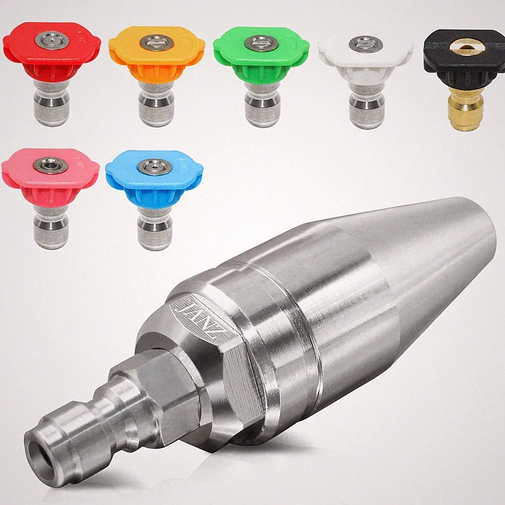 JANZ Pressure Washer Rotating Turbo Nozzle with 7 Spray Nozzle Tips Kit Multi...