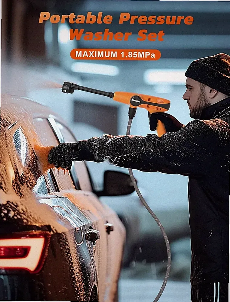 JCTC PORTABLE PRESSURE WASHER CORDLESS, 1.85MPA PRESSURE WASHER 4AH - ORANGE