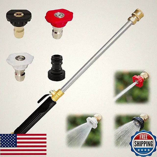 Jet Nozzle Power Washer Wand for Garden Hose - Car, Patio, Driveway Cleaning