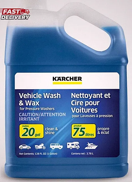 Kärcher Vehicle Wash and Wax, Pressure Washer Detergent, Cleans Cars, Bikes, Tru