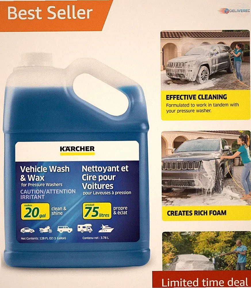 Kärcher Vehicle Wash & Wax - Highly Concentrated Detergent for Pressure Washers
