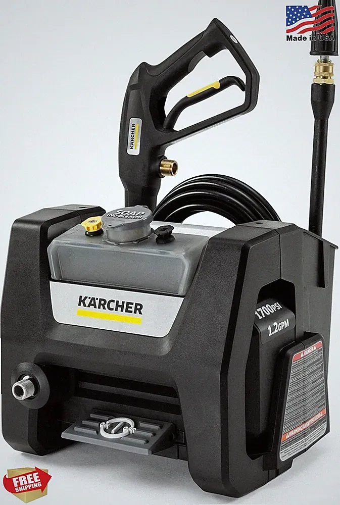 Karcher K1700PSB Black Electric Pressure Washer 1700 PSI 1.2 GPM 3 Nozzles