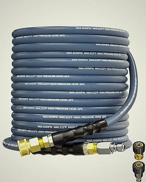 KARHDIR Pressure Washer Hose 50FT 3/8" for Cold and Hot Water 212°F, with Swi...