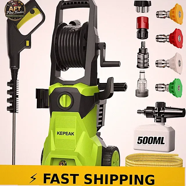 KEPEAK 5000PSI Portable Power Washer with 4 Nozzles & Foam Cannon