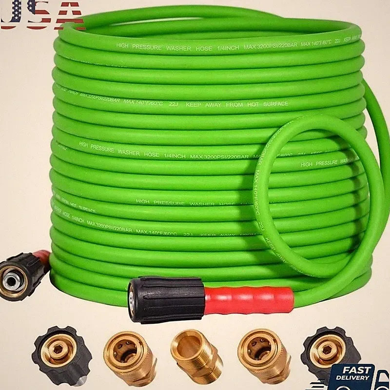 Kink Resistant Pressure Washer Hose 1/4" 3700 PSI Quick Connect 600 Inch New