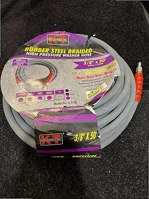 KT Industries 6-7130 3/8" x 50' High Pressure Washer Hose for Pressure Washers
