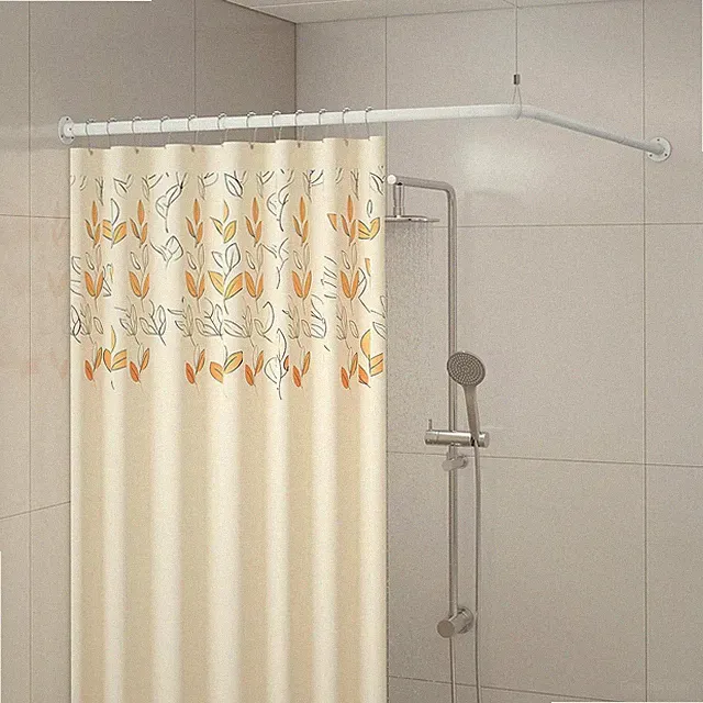 L Shaped Corner Shower Curtain Rod, 24" - 53" X 24" - 53" Adjustable 90 Degree C