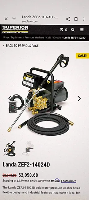 Landa Power Washer model ZEF2-1400