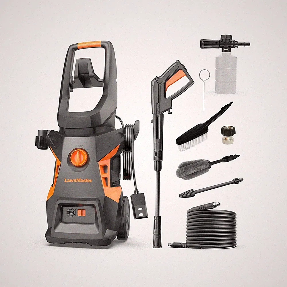 LawnMaster Electric Pressure Washer with Detergent Bottle