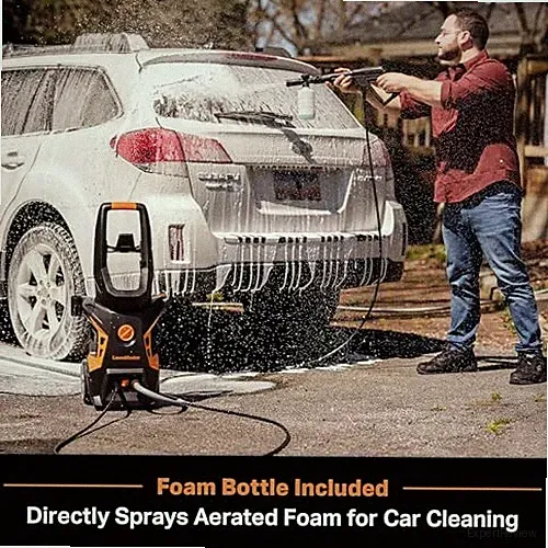 LAWNMASTER ELECTRIC PRESSURE WASHER WITH DETERGENT BOTTLE - GRAY, ORANGE