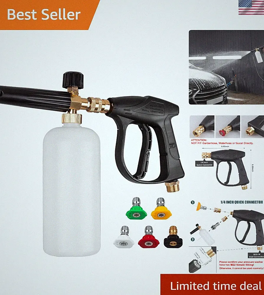 Leakproof 2000 PSI Foam Cannon & Pressure Washer Gun with Quick Connector