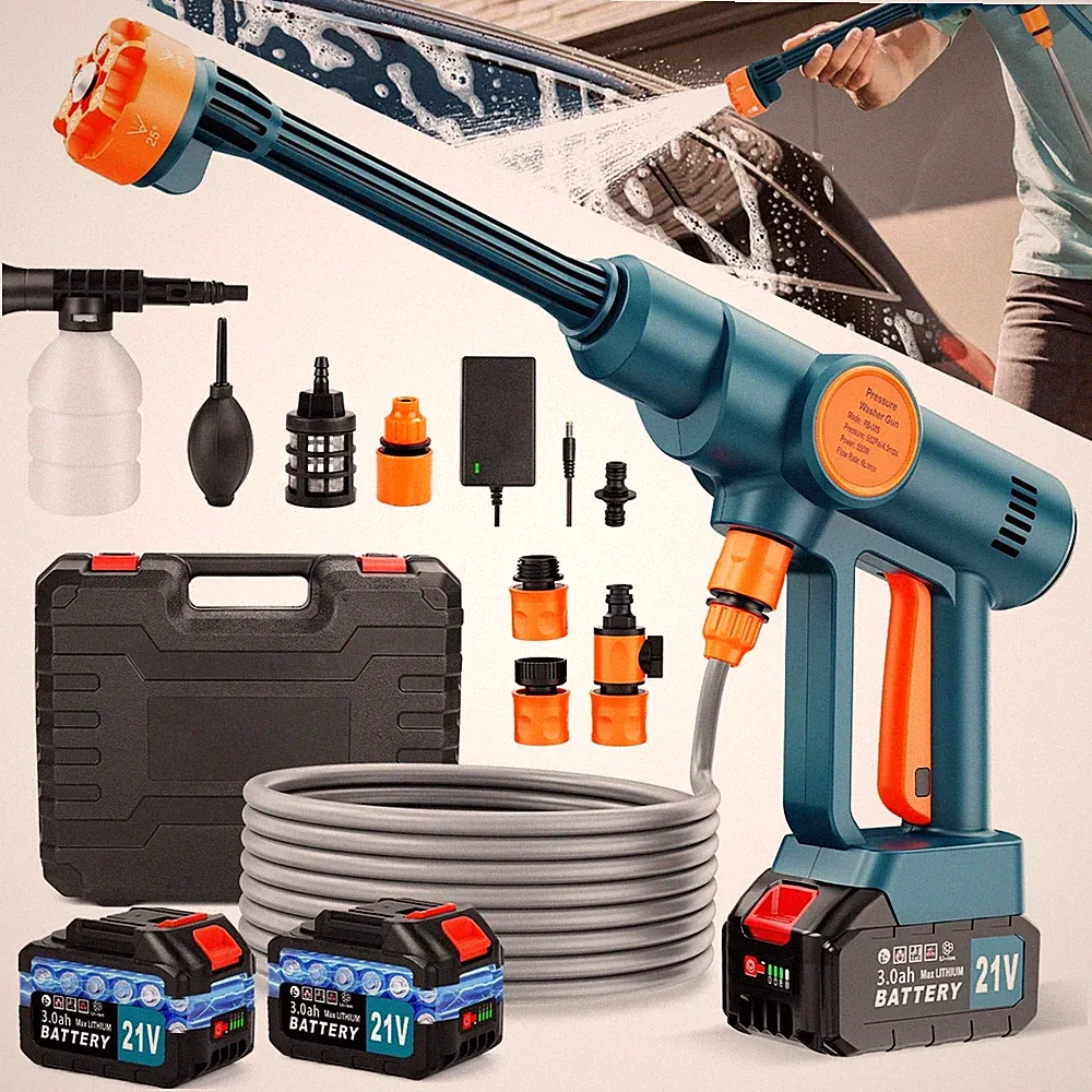 Lemolifys Cordless Pressure Washer, 652 PSI, 1.3 GPM, Dual 21V 3000mAh