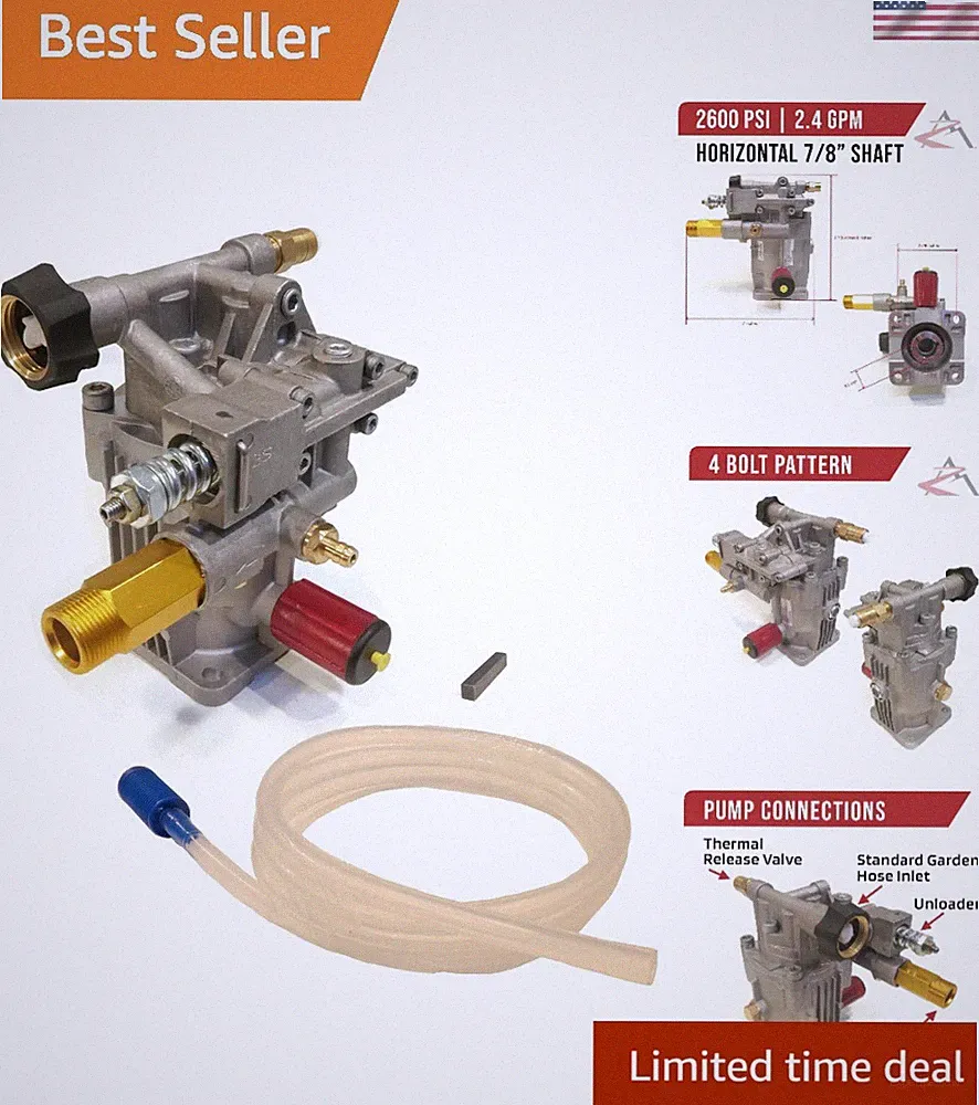Lightweight 2600 PSI Himore Pressure Washer Pump for Home & Construction Use