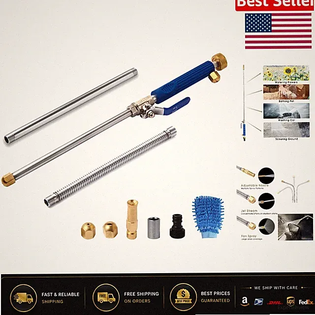 Lightweight Extendable High Pressure Power Washer Wand for Gutter & Car Cleaning