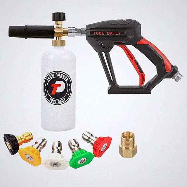 Lightweight Pressure Washer Gun with Foam Cannon & 5 Nozzles - 4000 PSI Power