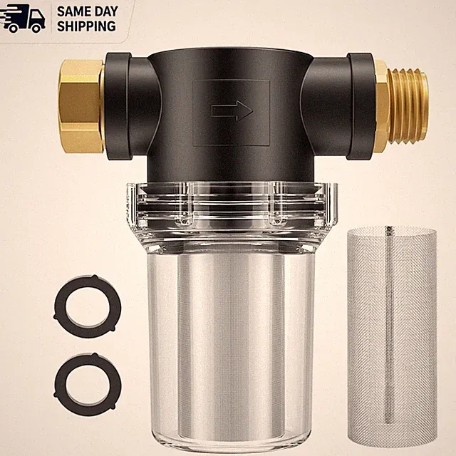 Lightweight Water Hose Filter with O-Rings - Essential for Pressure Washers