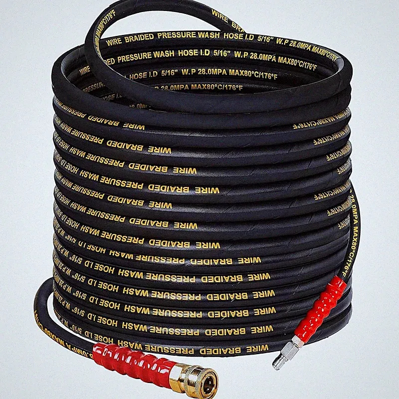 Liulo Tool 100 Ft Pressure Washer Hose 3/8 Quick Connect 4000 Psi Kink