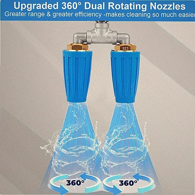 Long Lasting Flexible Compact 4000PSI 1/4" Dual Turbo Nozzle for Pressure Washer