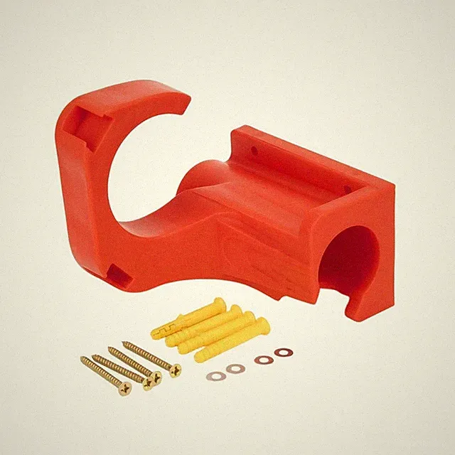 Long-lasting space-saving wall-mounted pressure washer holder for spraying