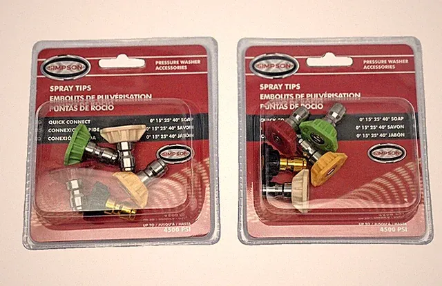 Lot Of 2 , 80146 Simpson Pressure Washer Nozzles, 1/4" Spray Tip Quick Connect..