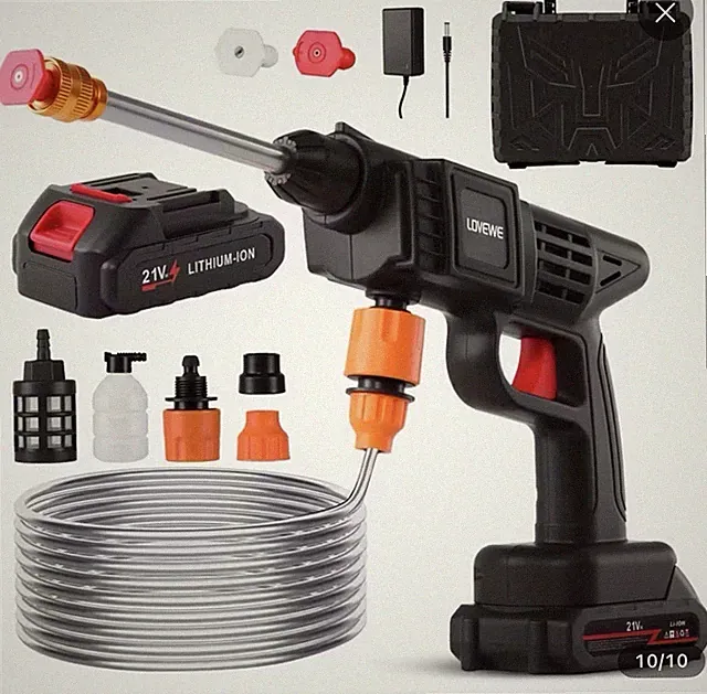 LOVEWE Cordless 21V 435 PSI Cold Water Pressure Washer w/ Battery, Case