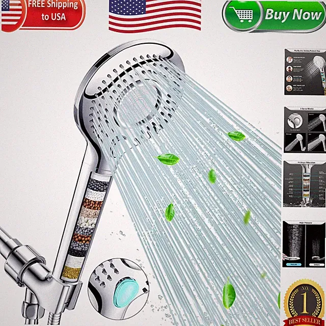 Luxury Filtered Handheld Shower Head - 3 Spray Modes, 60" Hose Included