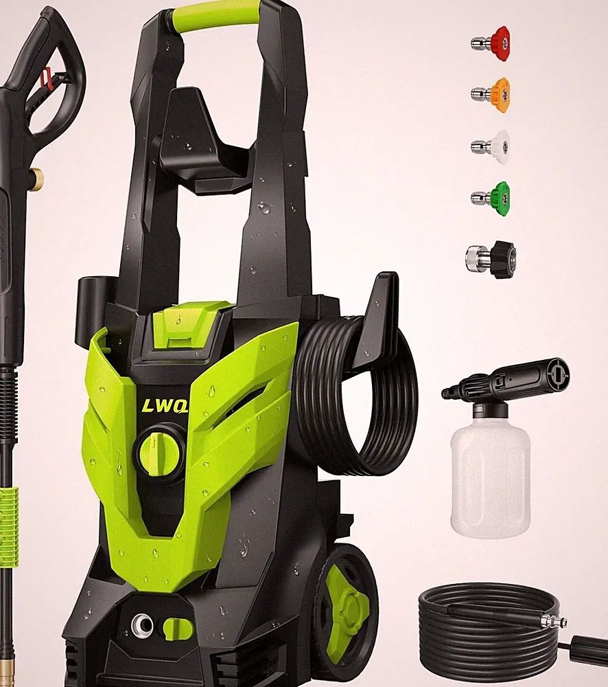 LWQ 2030 PSI Electric Pressure Washer 2.5 GPM w/ Nozzles Foam Cannon